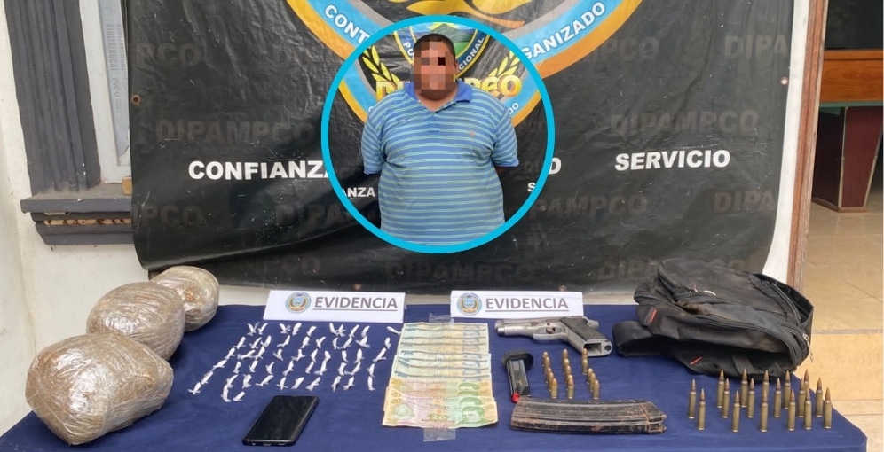 Detienen a miembro de la Pandilla 18 con droga y municiones en La Ceiba