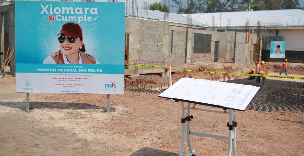Presidenta Castro supervisa avances en la construcción del búnker oncológico del Hospital San Felipe